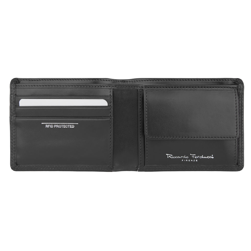 Portefeuille homme avec fermeture éclair dans le compartiment à billets, RFID