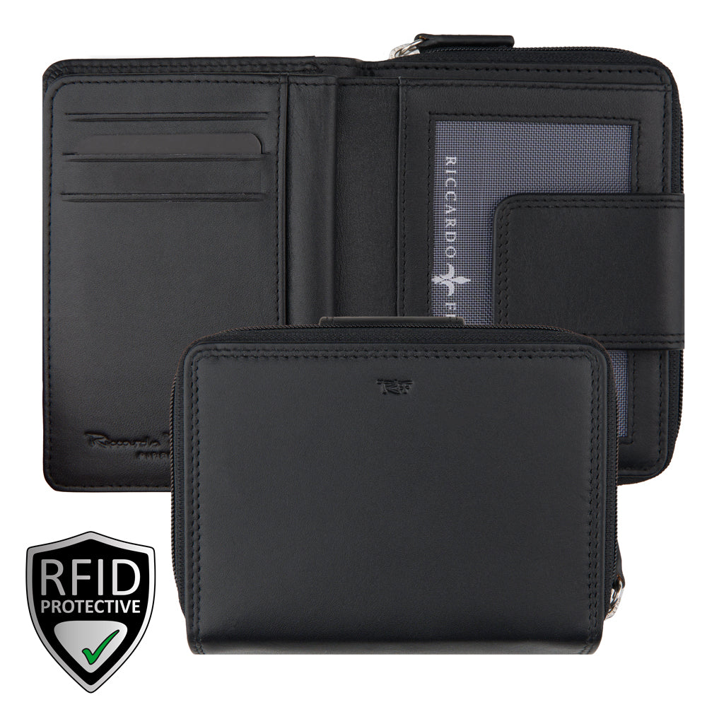 Portefeuille zippé pour femme, RFID