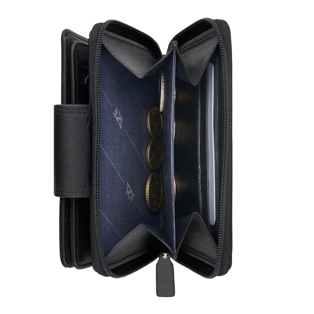 Portefeuille zippé pour femme, RFID