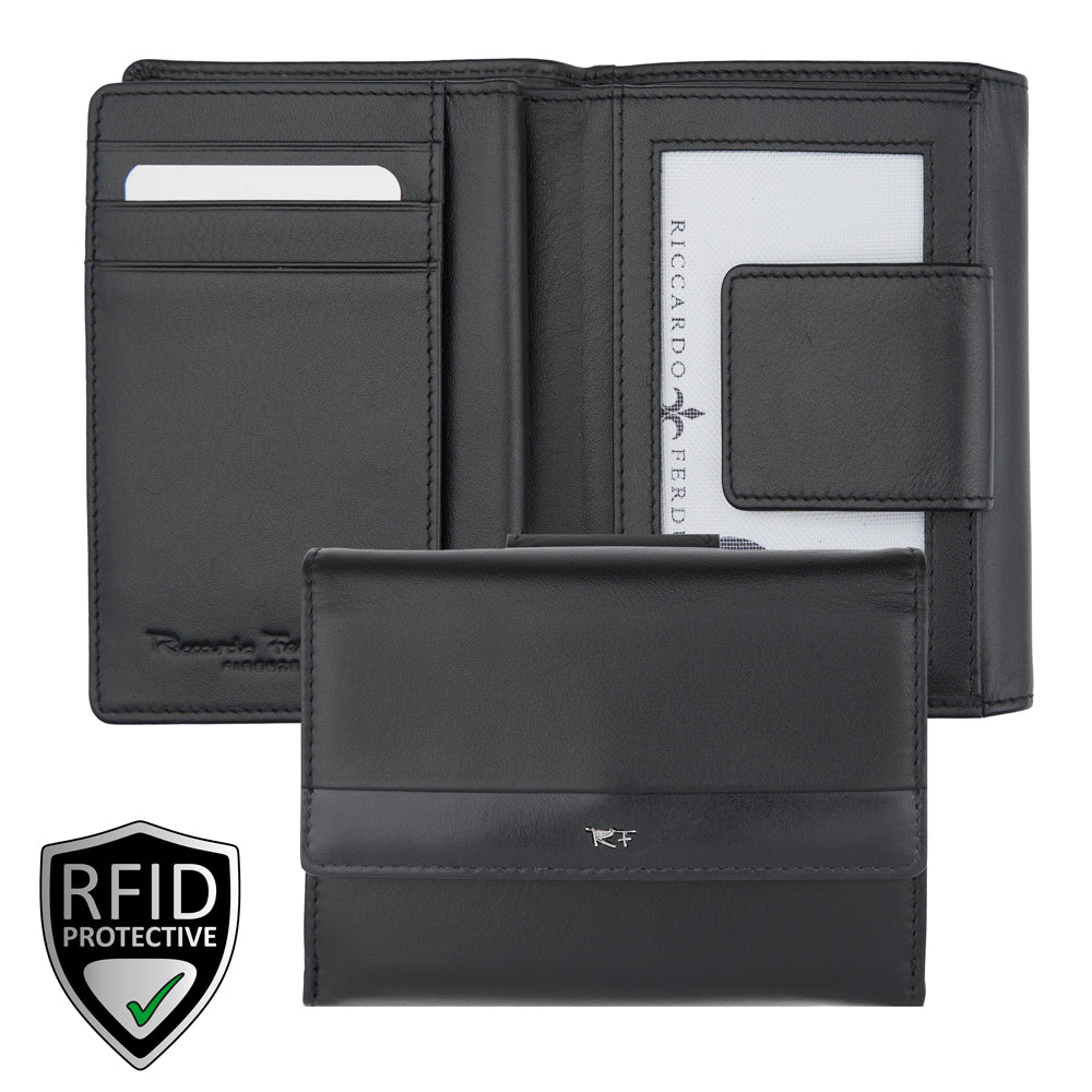 Portefeuille zippé pour femme, RFID