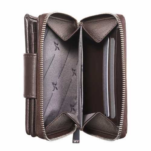 Portefeuille zippé pour femme, RFID