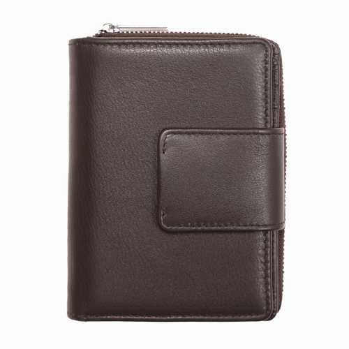 Portefeuille zippé pour femme, RFID