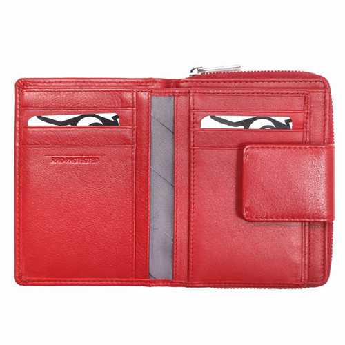 Portefeuille zippé pour femme, RFID