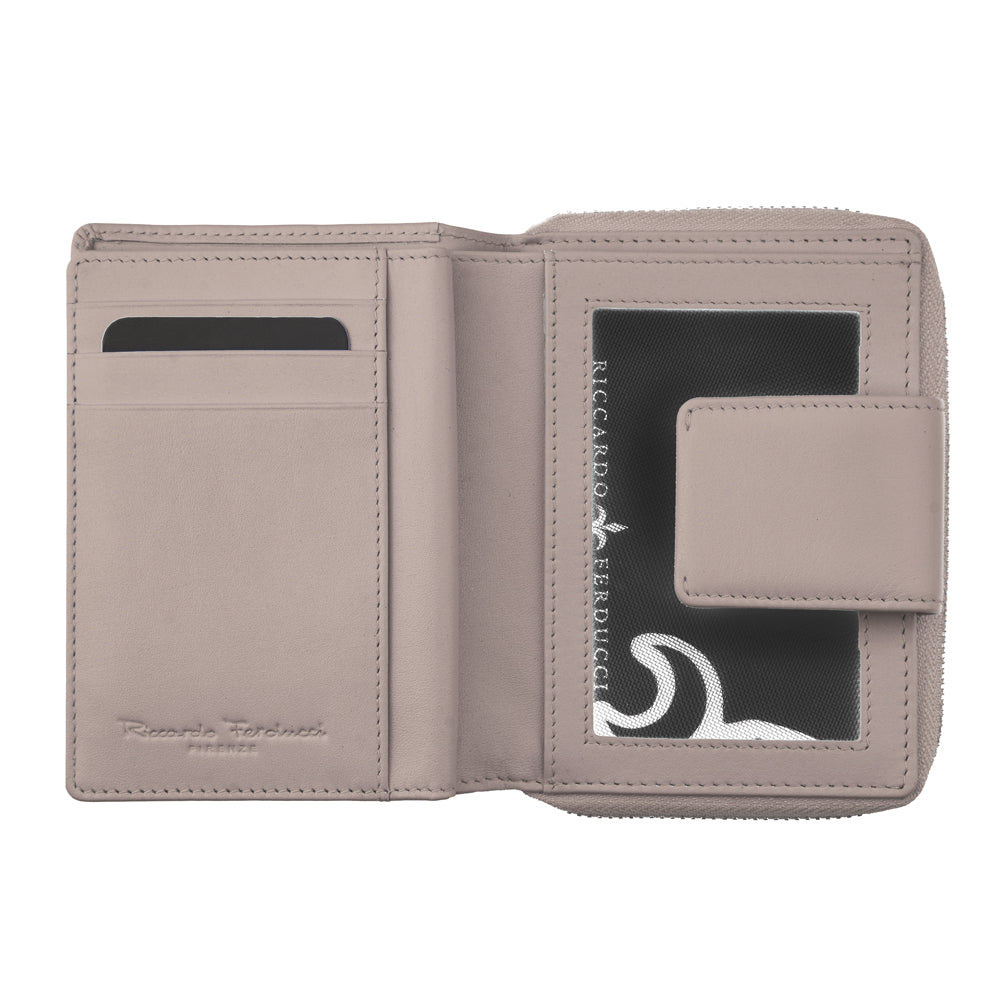 Portefeuille zippé pour femme, RFID