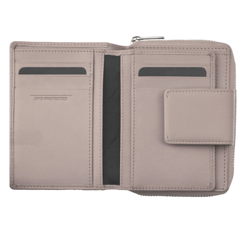 Portefeuille zippé pour femme, RFID