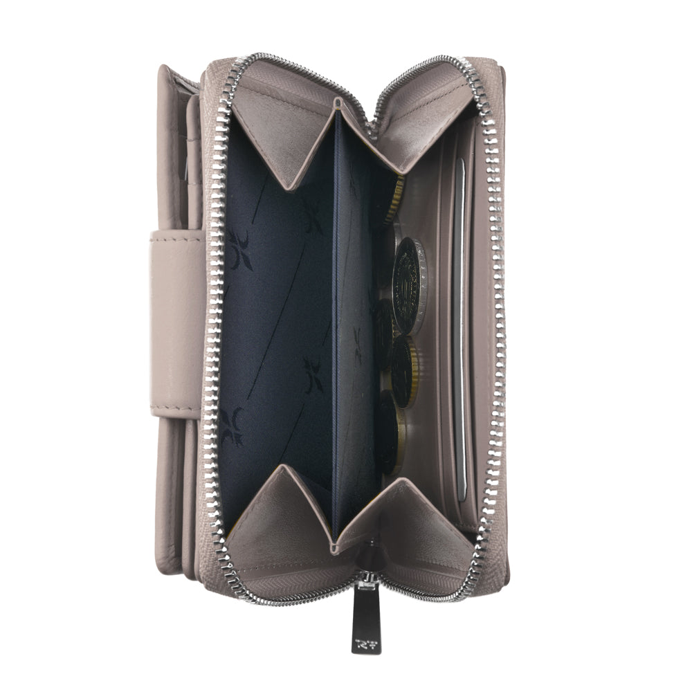 Portefeuille zippé pour femme, RFID