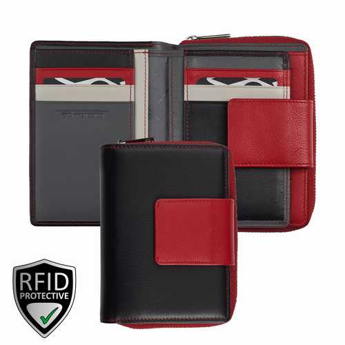 Portefeuille femme zippé, RFID