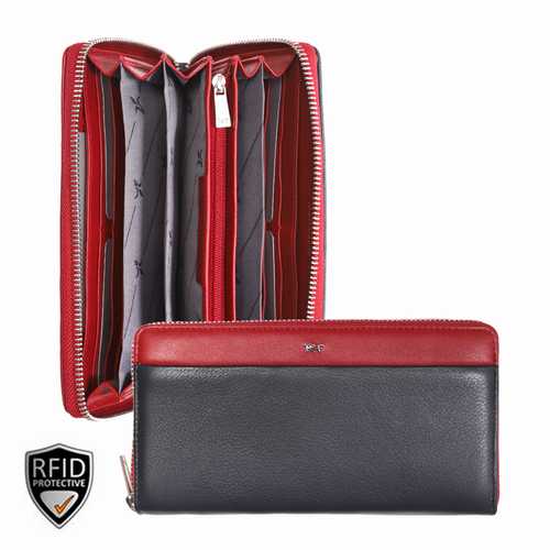 Portefeuille femme, large, RFID