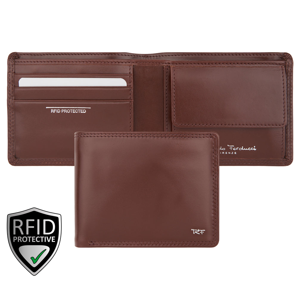 Portefeuille homme avec fermeture éclair dans le compartiment à billets, RFID