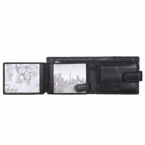 Portefeuille homme avec fermeture éclair dans le compartiment à billets, RFID
