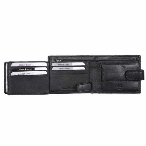 Portefeuille homme avec fermeture éclair dans le compartiment à billets, RFID