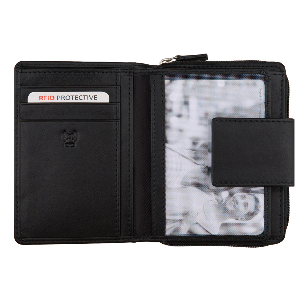 Portefeuille zippé pour femme, RFID