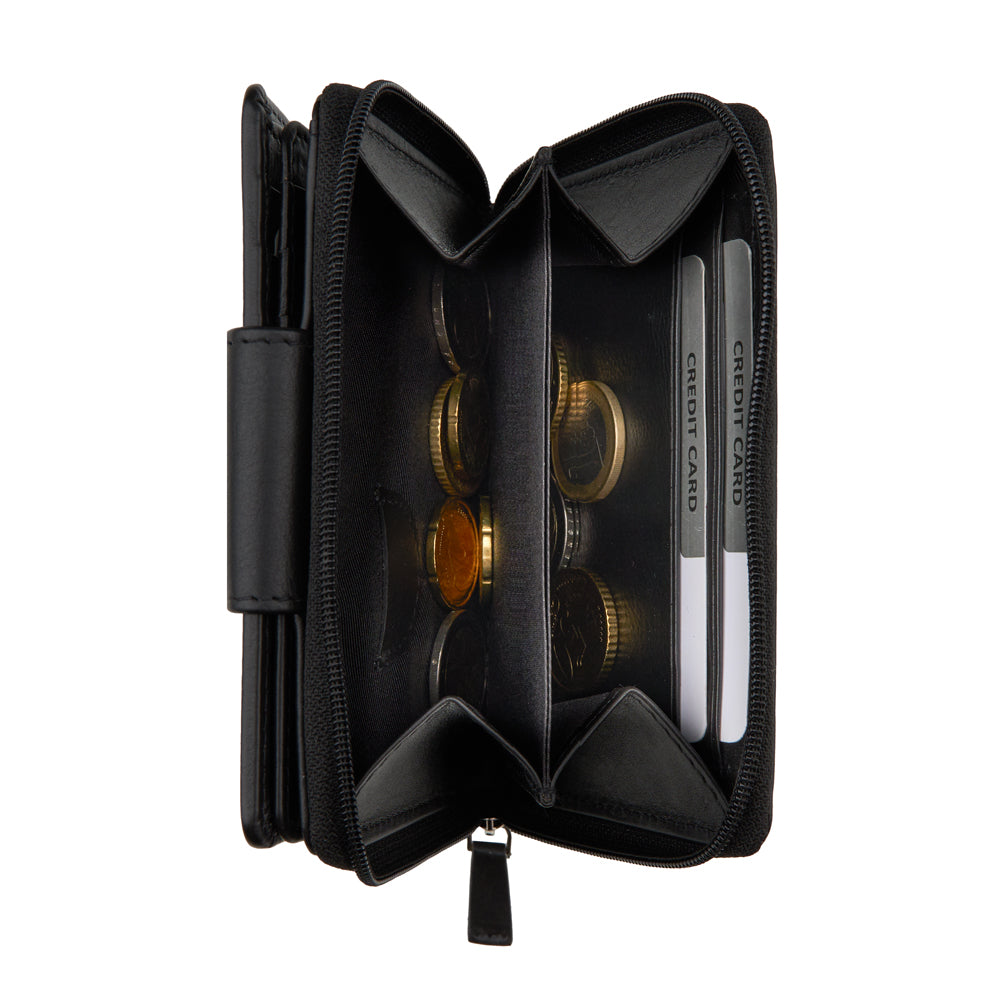 Portefeuille zippé pour femme, RFID
