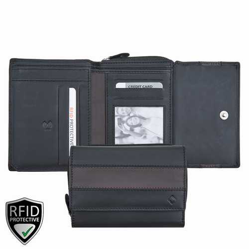 Portefeuille zippé pour femme, RFID