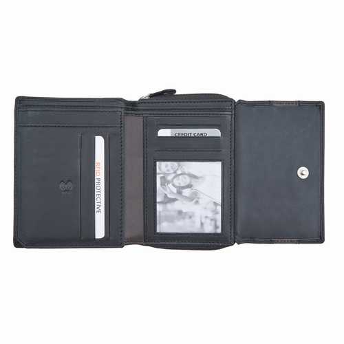 Portefeuille zippé pour femme, RFID
