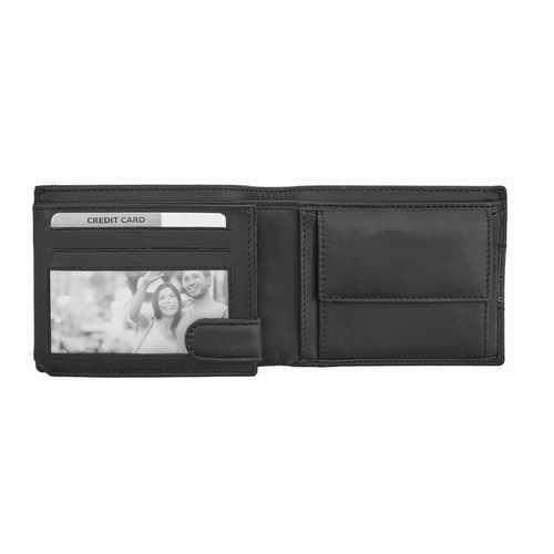Portefeuille homme avec fermeture éclair dans le compartiment à billets, RFID