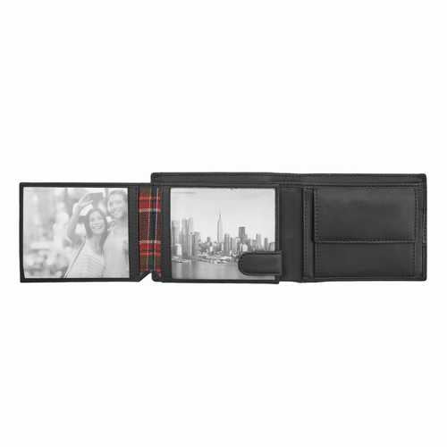 Portefeuille homme avec fermeture éclair dans le compartiment à billets, RFID