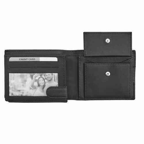 Portefeuille homme avec fermeture éclair dans le compartiment à billets, RFID
