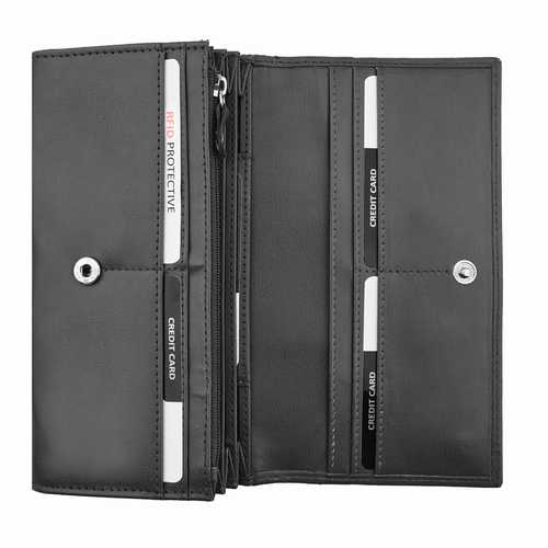 Portefeuille femme, large, RFID