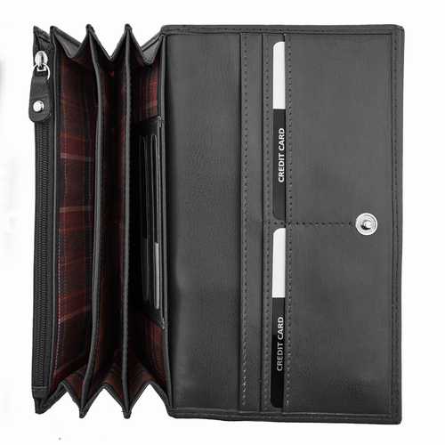 Portefeuille femme, large, RFID