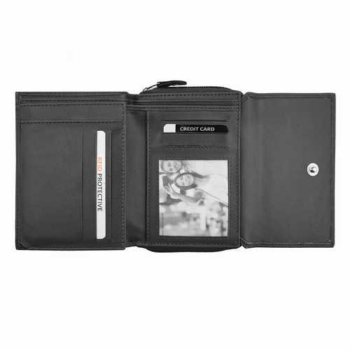 Porte-monnaie zippé pour femme, RFID